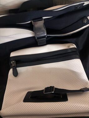 Men's Explorer roll top leather nylon backpack